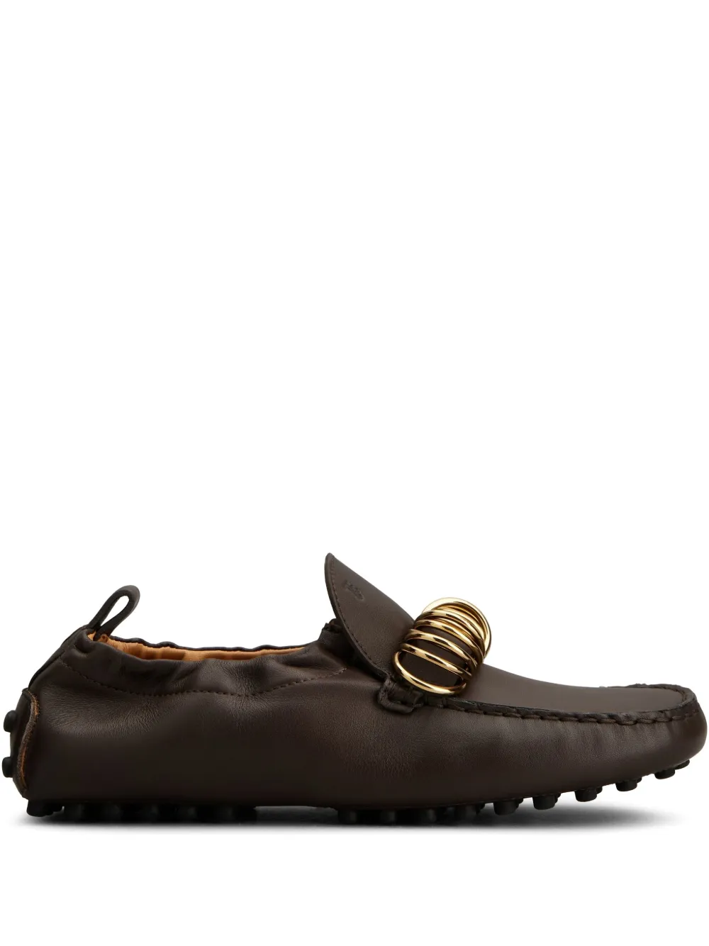 Tod's ring-embellished loafers Brown