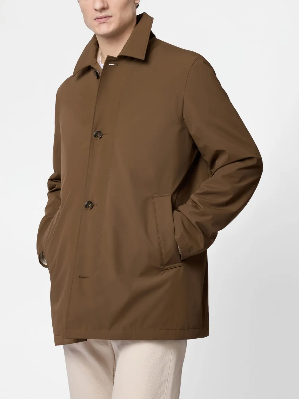 Tod's Short Single-breasted Coat In Brown