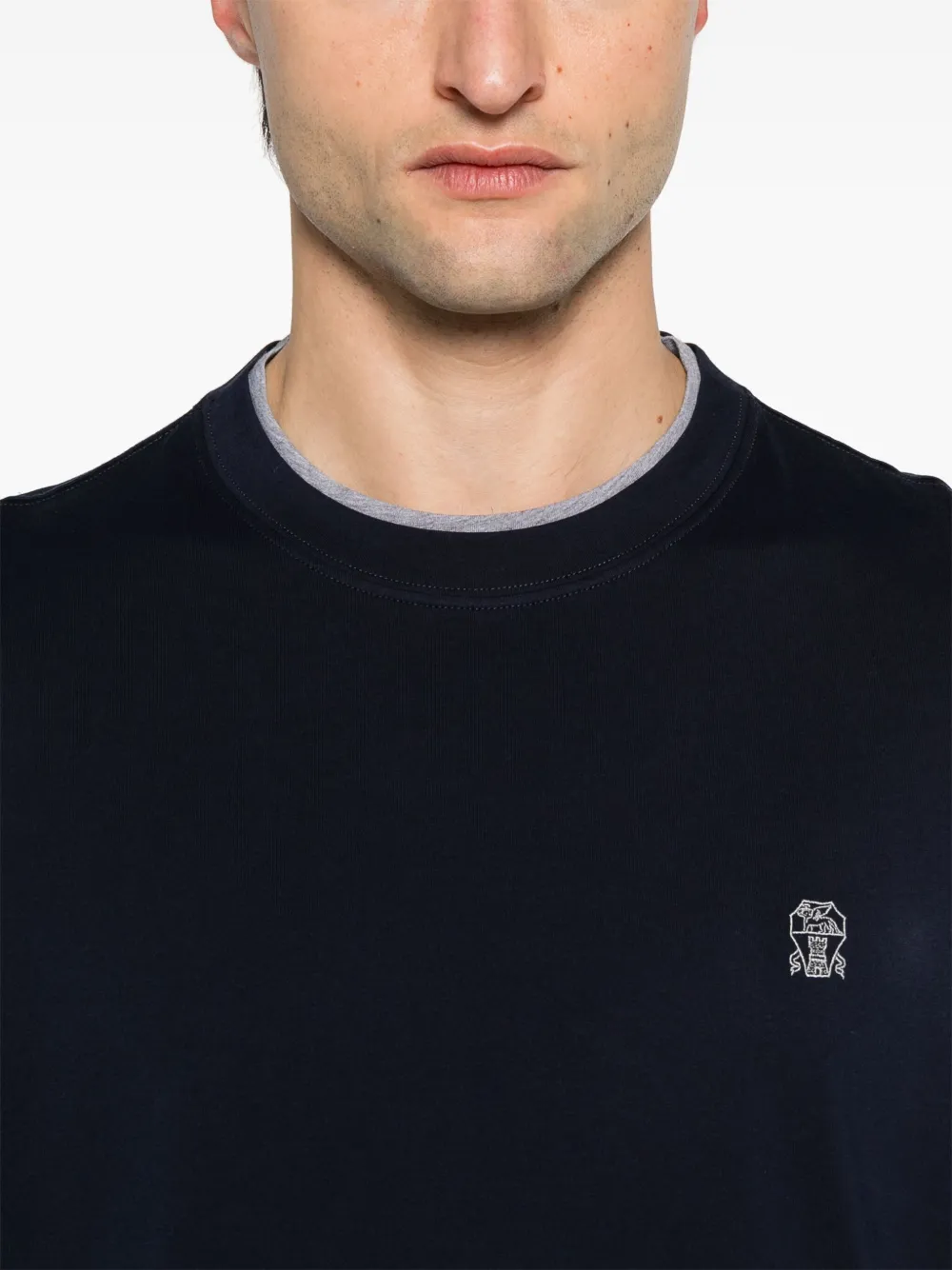 Brunello Cucinelli T-shirt met gelaagd-effect Blauw