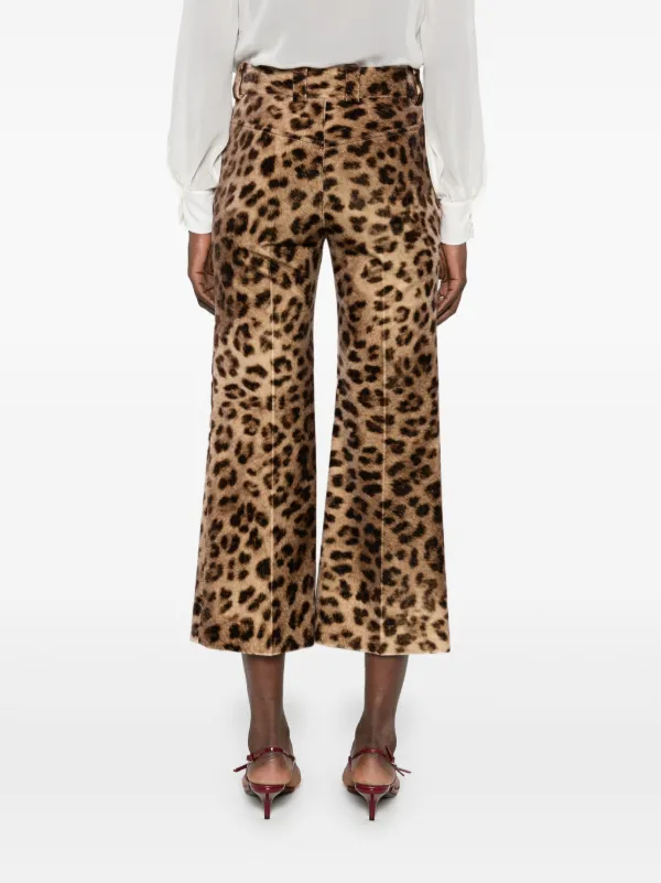 Chloé leopard-print Velvet Trousers | Brown | FARFETCH