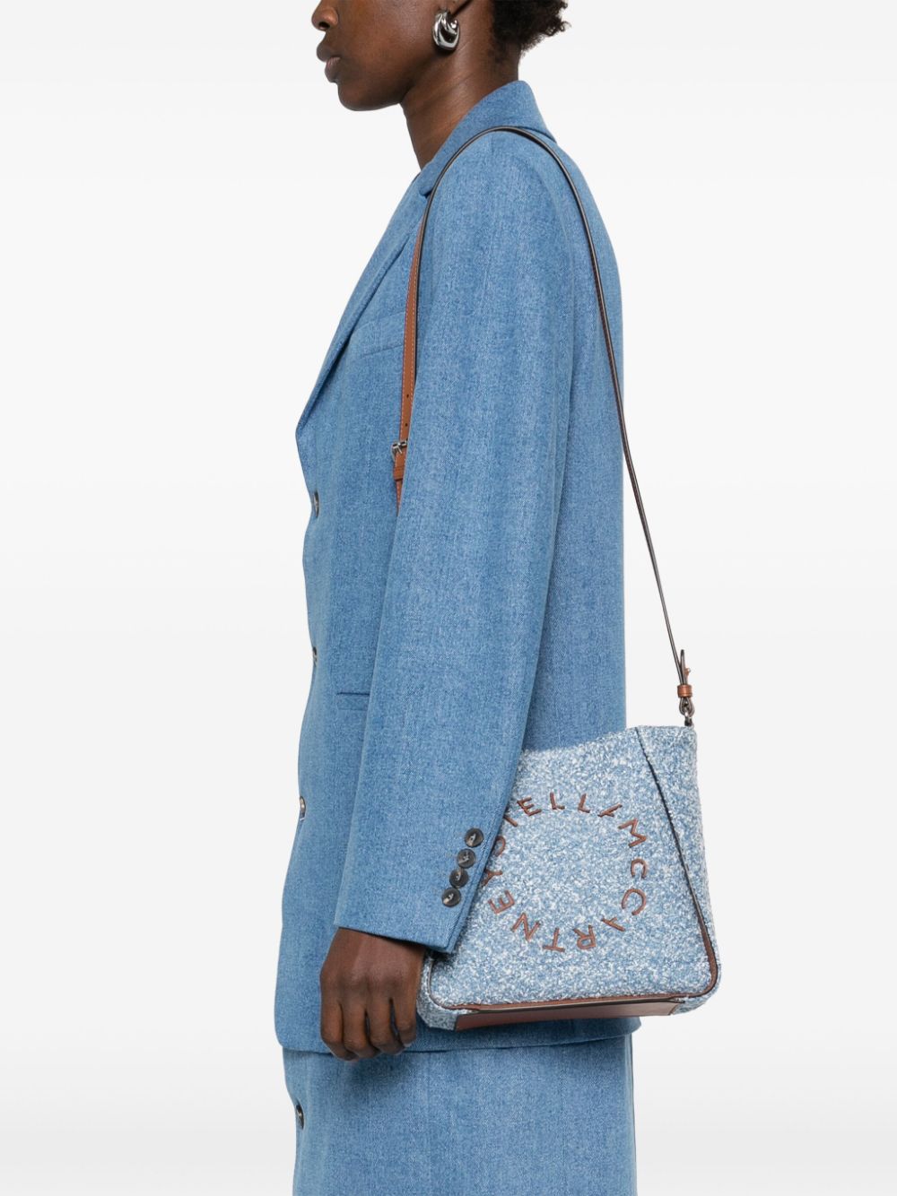 Stella McCartney Tweed crossbodytas - Blauw