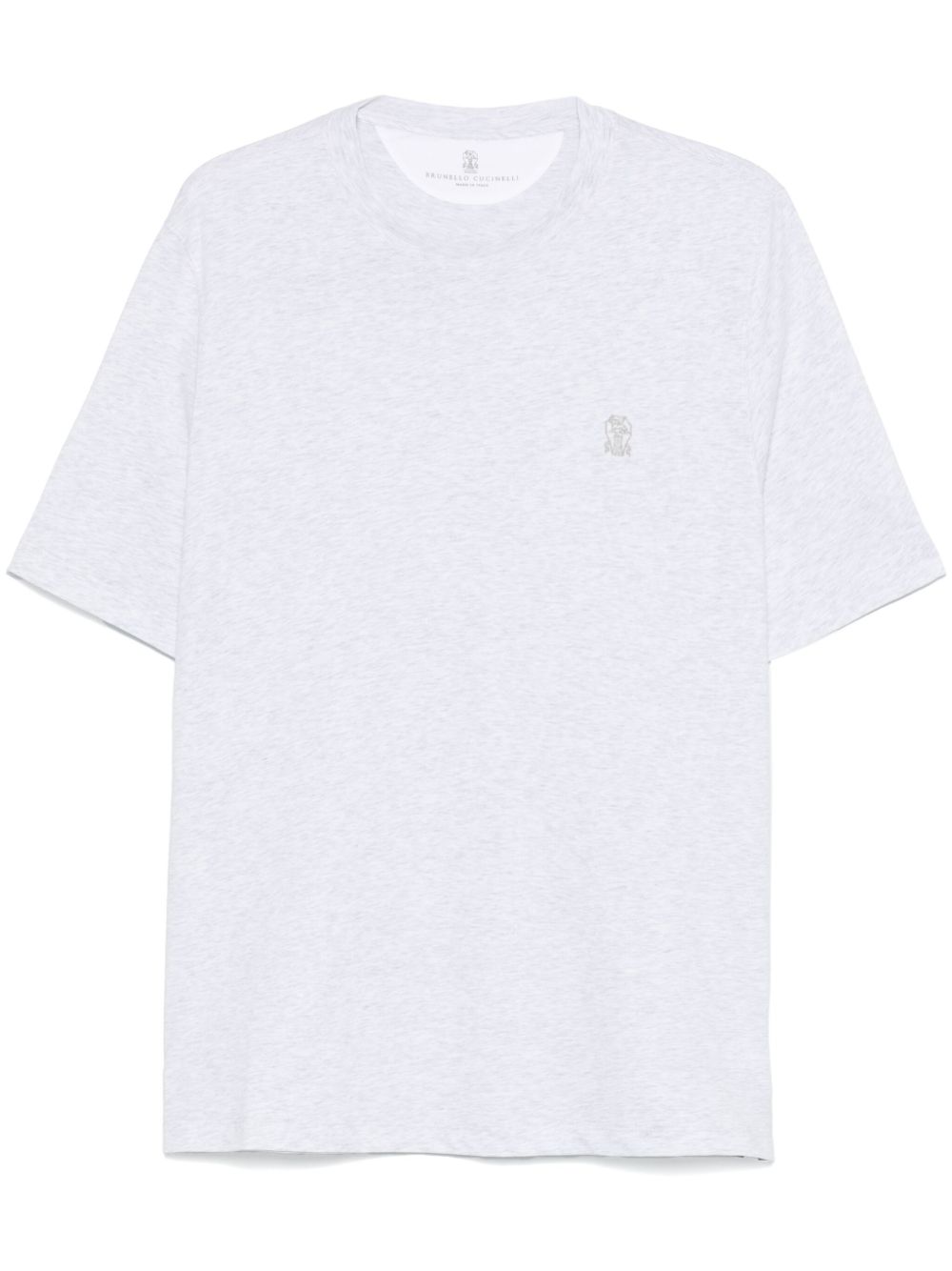 Brunello Cucinelli logo-embroidered T-shirt - Grey