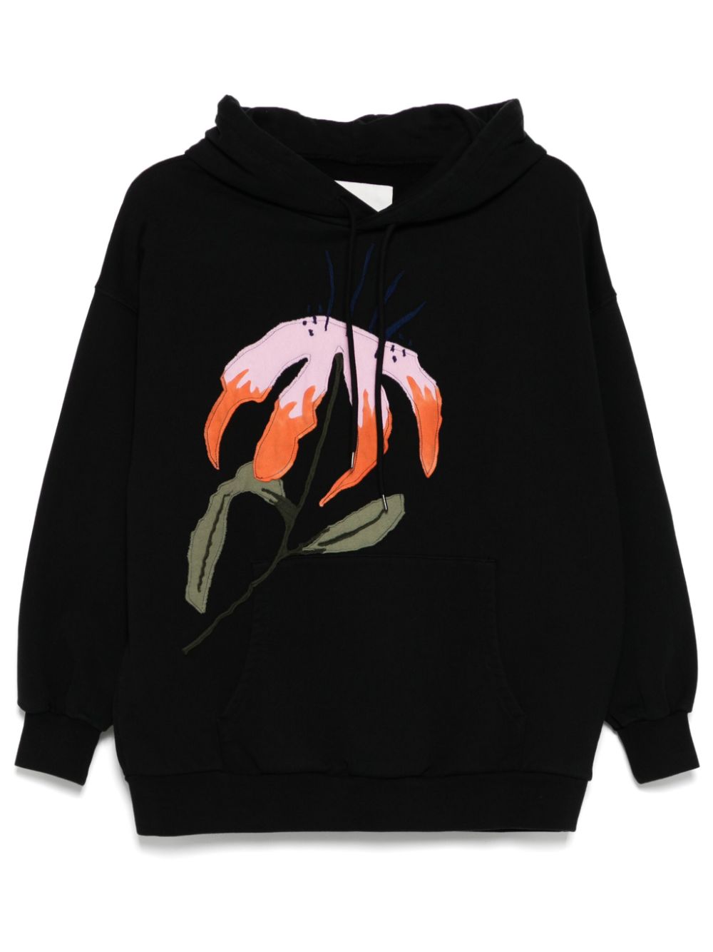 graphic patched hoodie