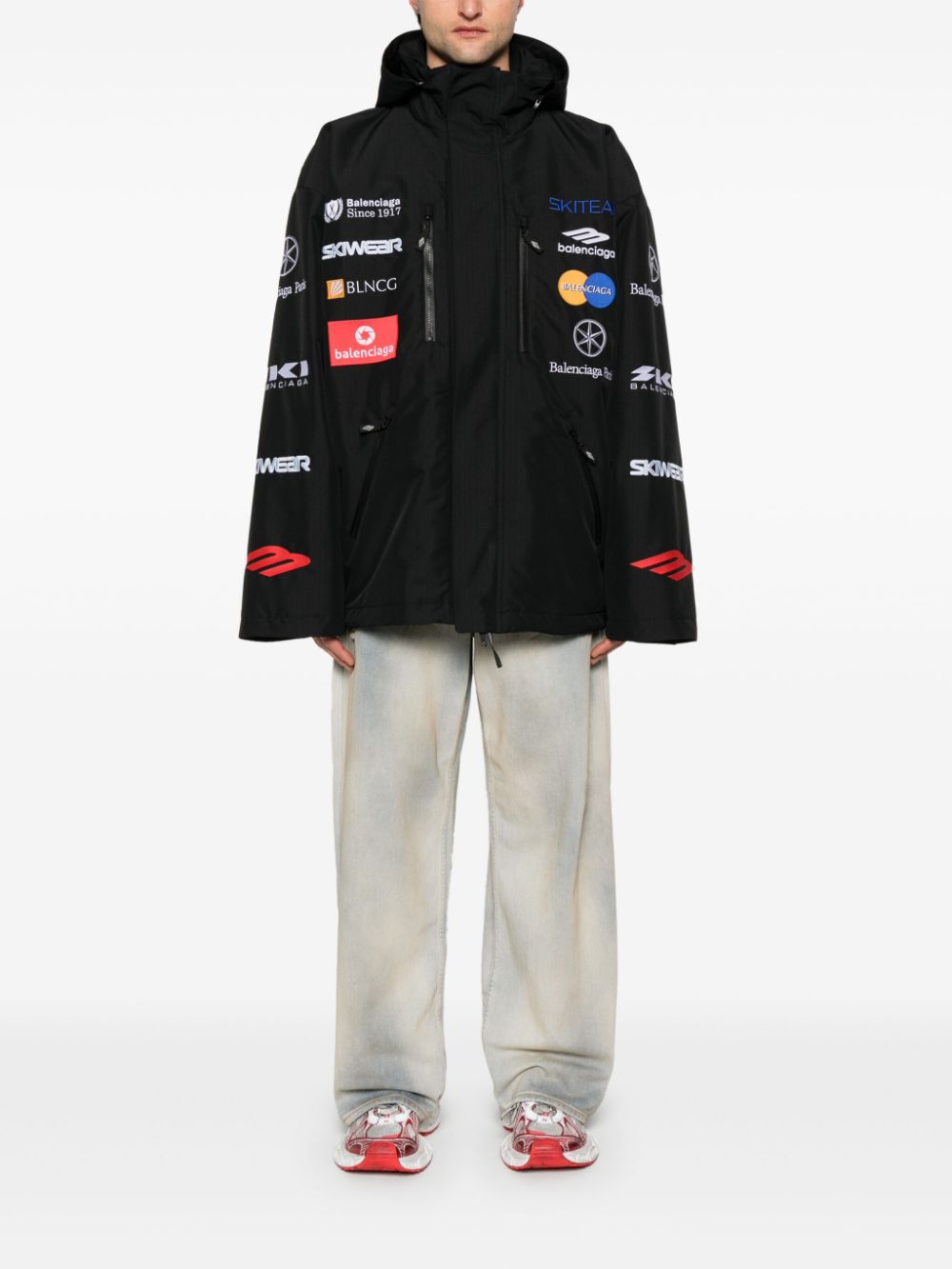 Balenciaga Ski-jack met geborduurd logo - Zwart