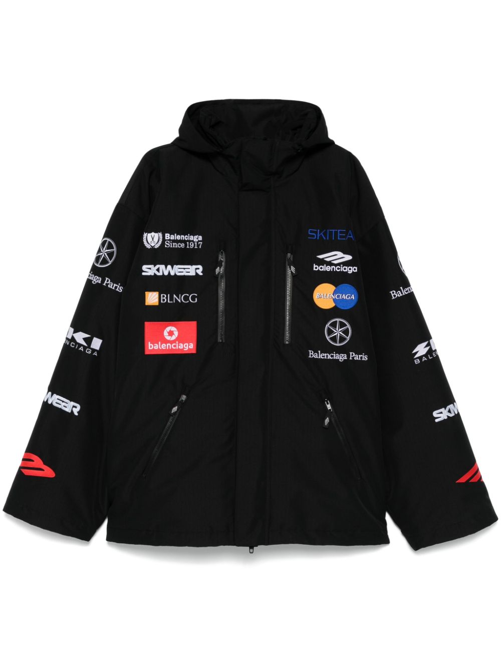 logo-embroidered ski jacket