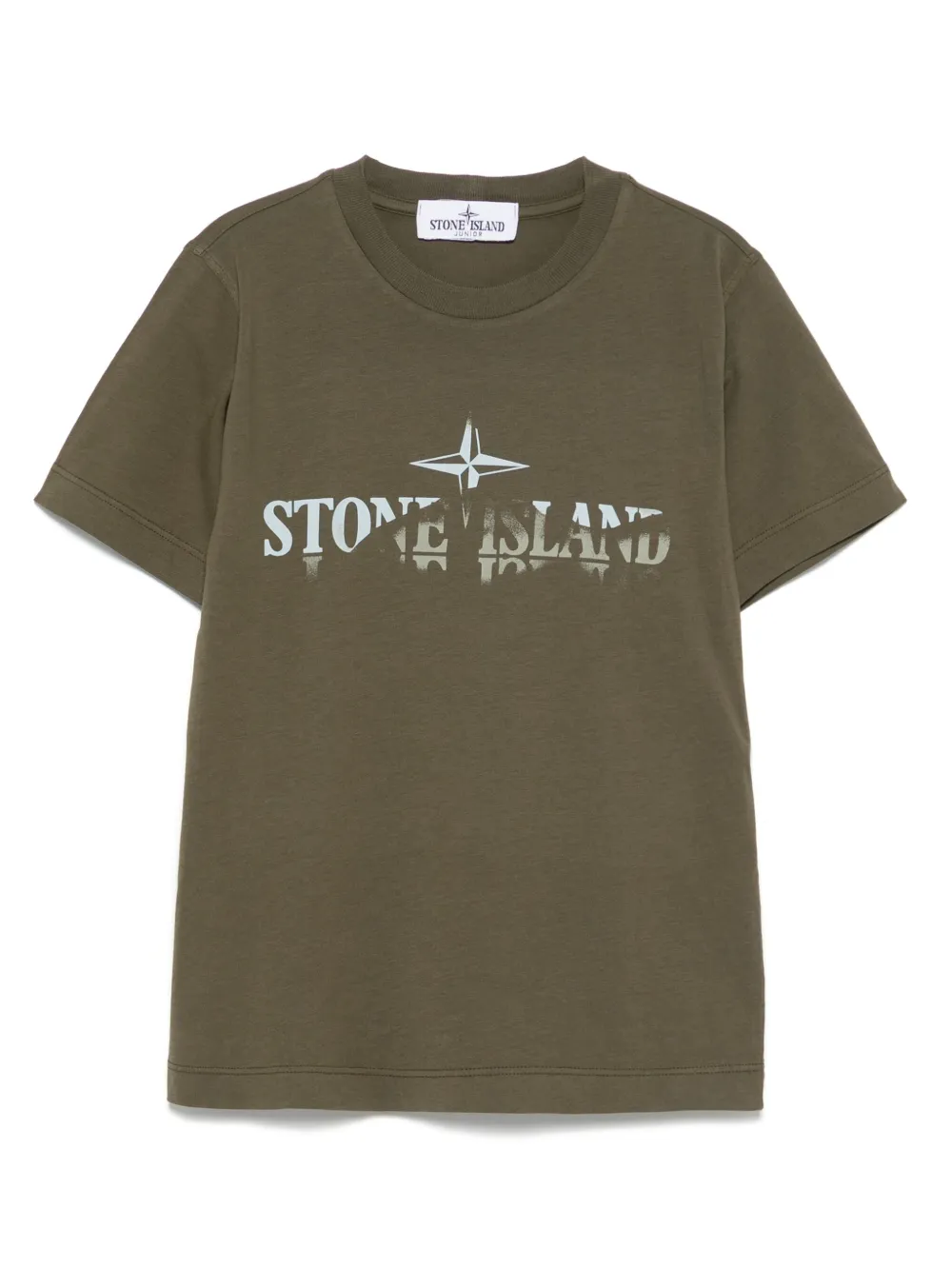 Stone Island Junior T-shirt met logoprint Groen