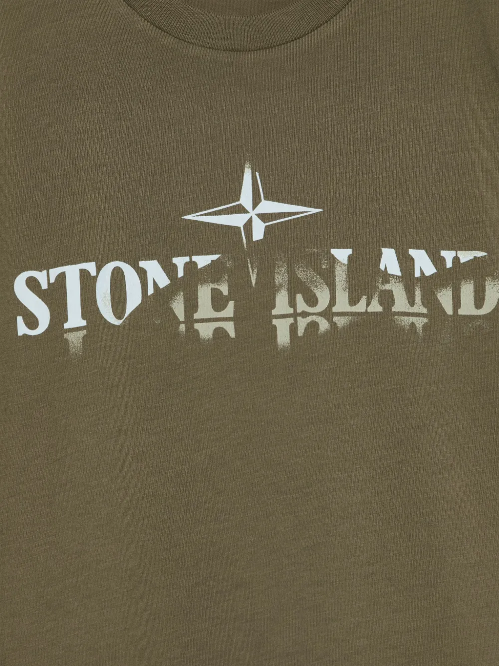 Stone Island Junior T-shirt met logoprint Groen