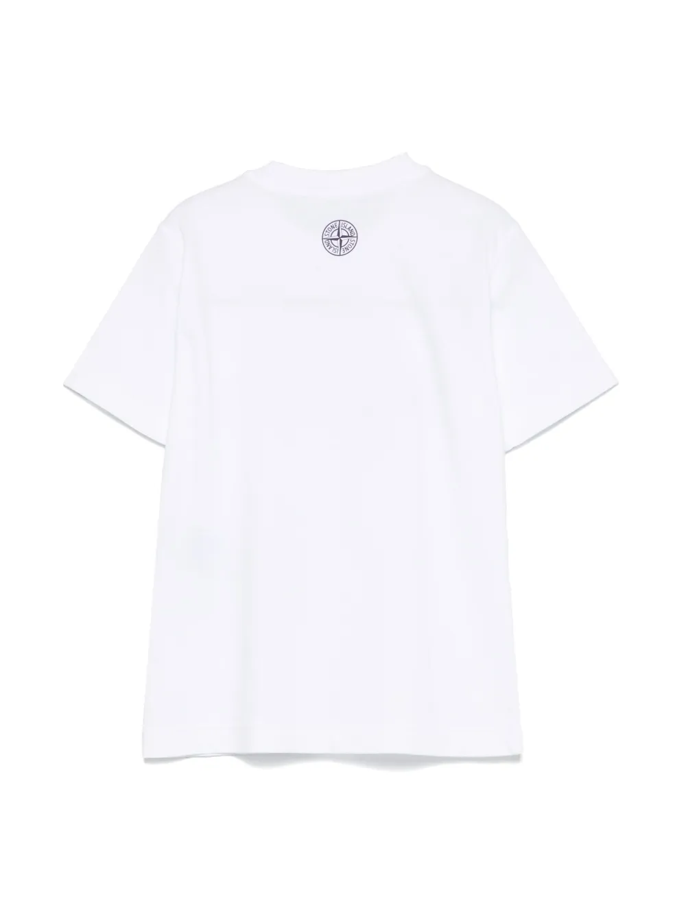 Stone Island Junior T-shirt met logoprint - Wit