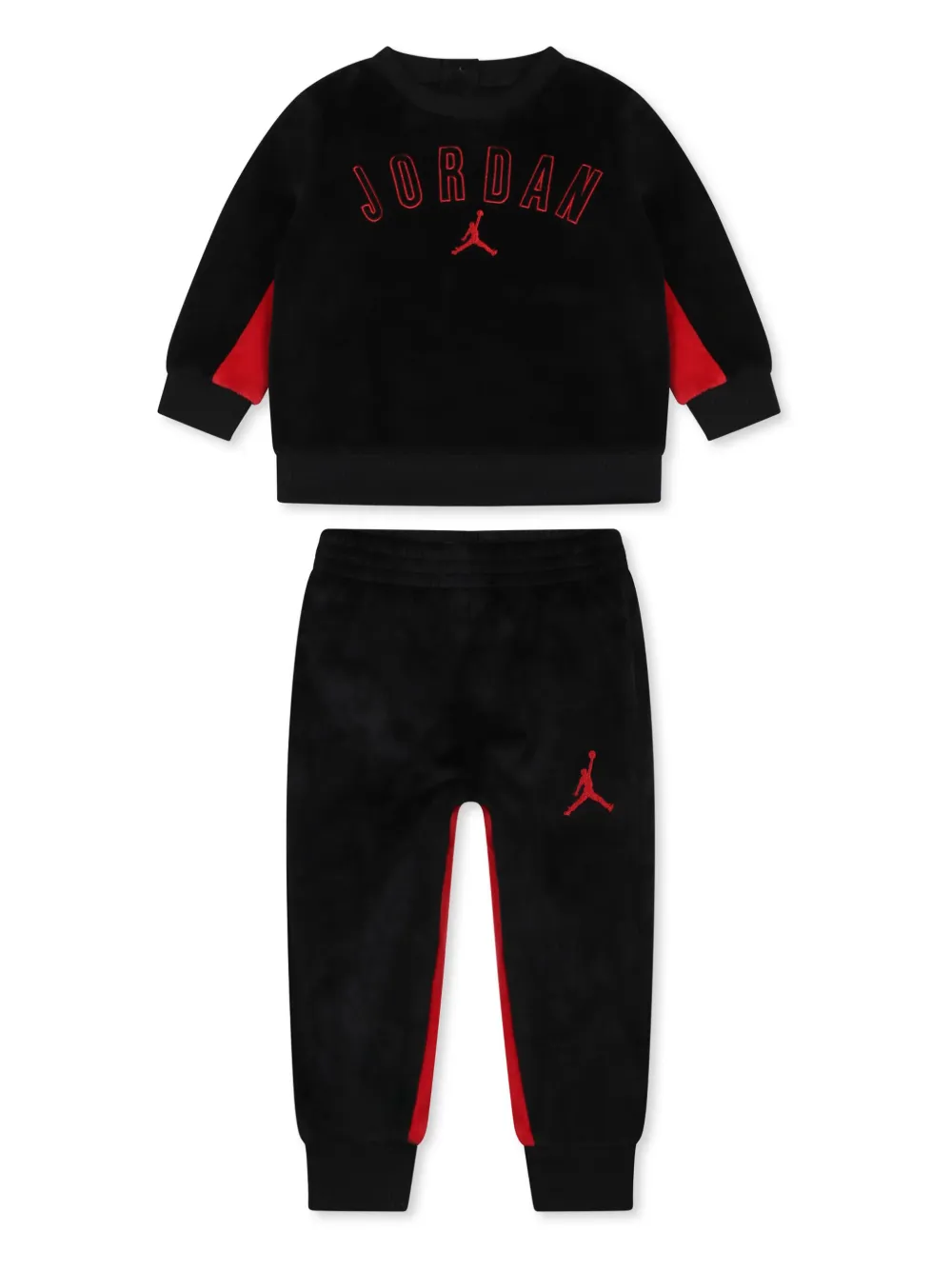 Jordan Embroidered Tracksuit Set In Black