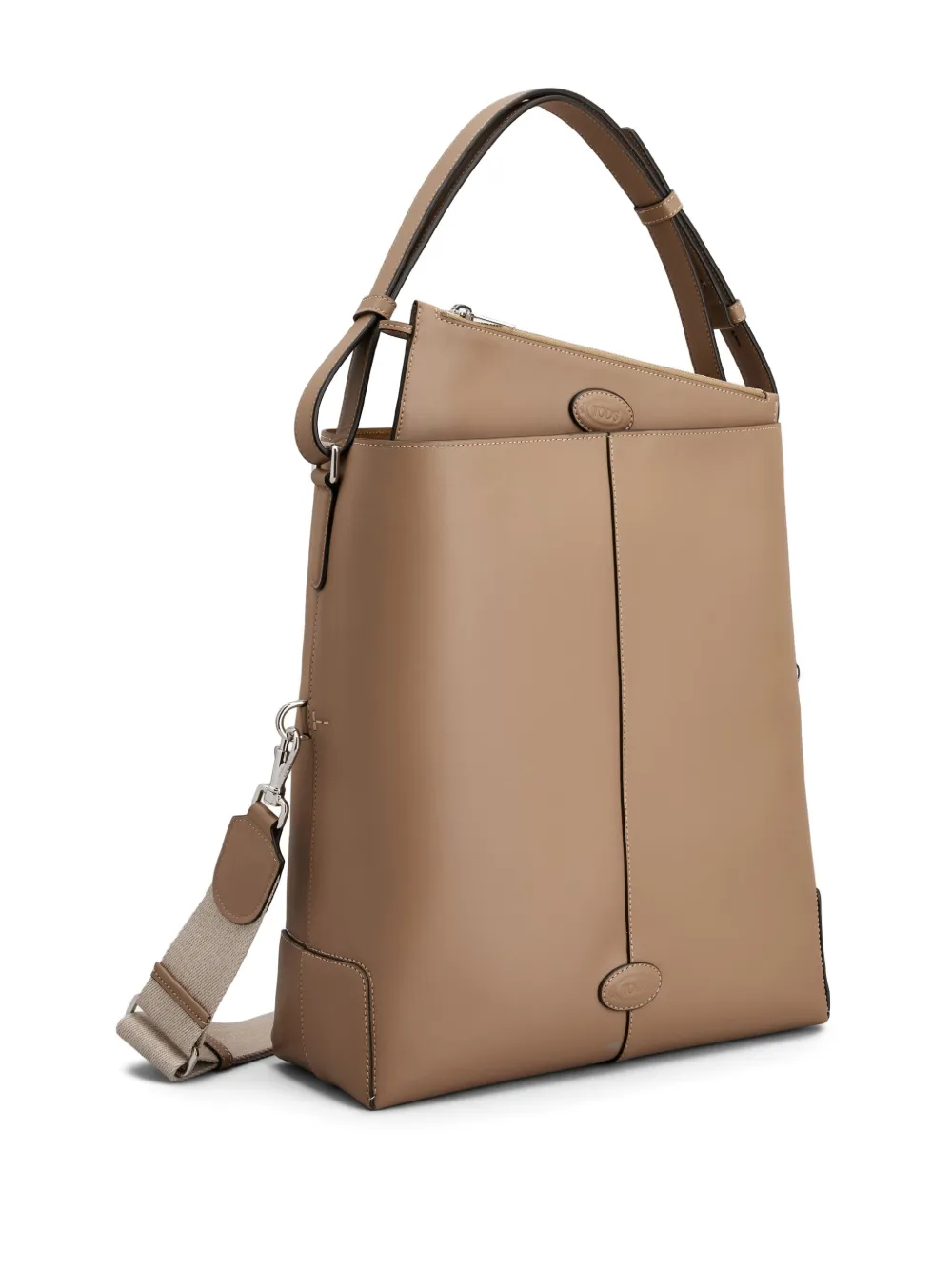 Shop Tod's Small Leather Shoulder Bag In Neutrals