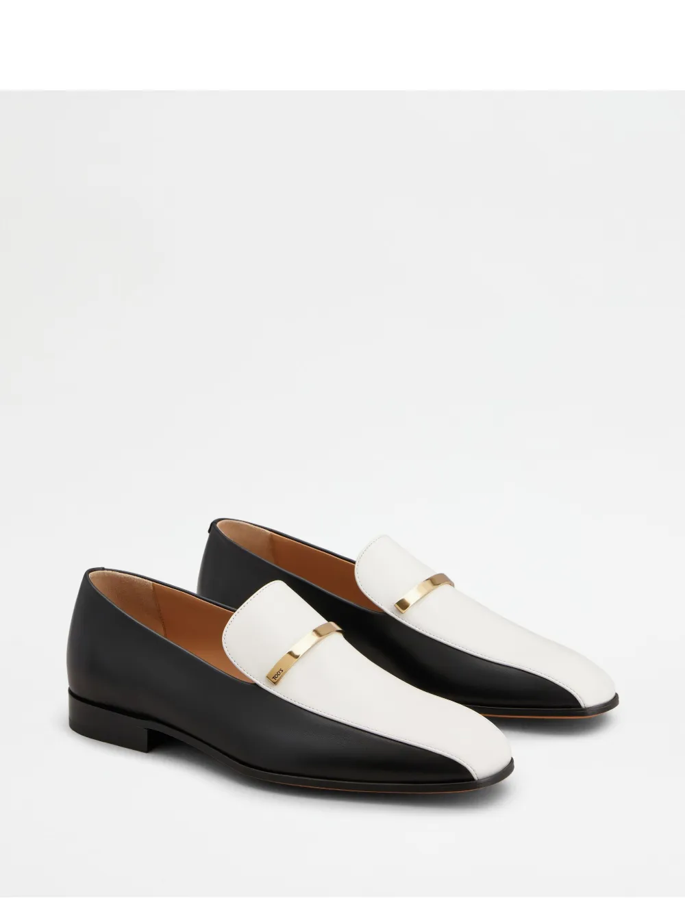 Tod's Two-tone Leather Loafers In Black