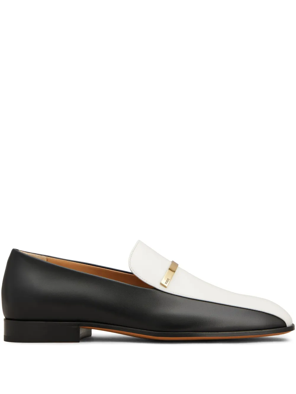 two-tone leather loafers