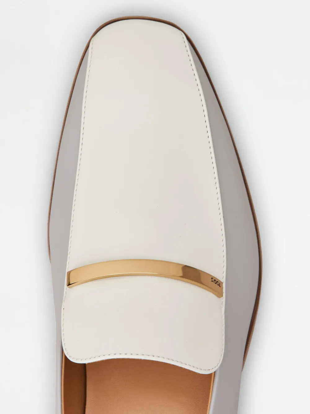 Tod's Two-tone Leather Loafers In Grey