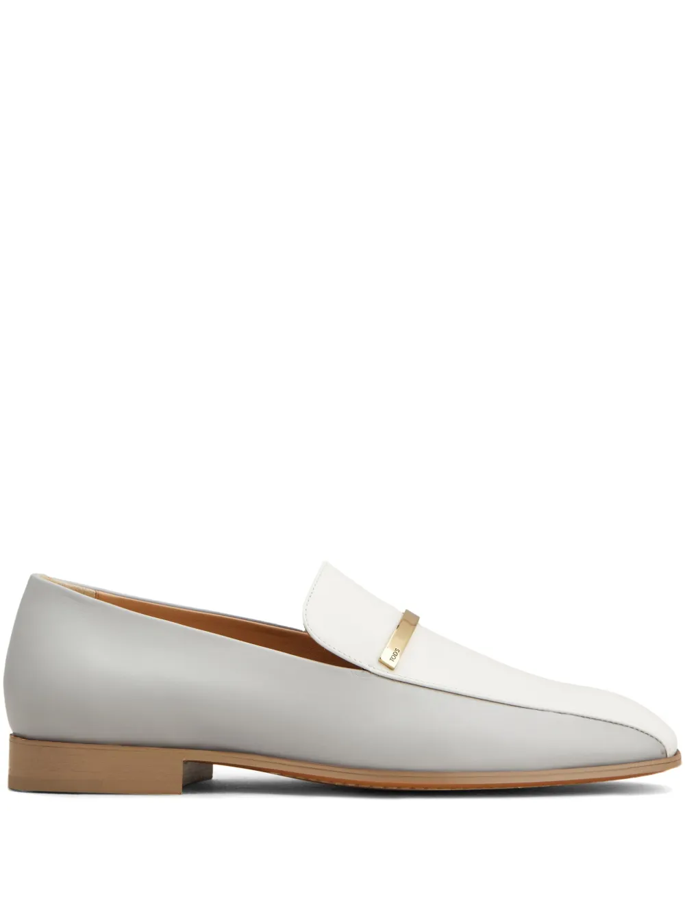 two-tone leather loafers