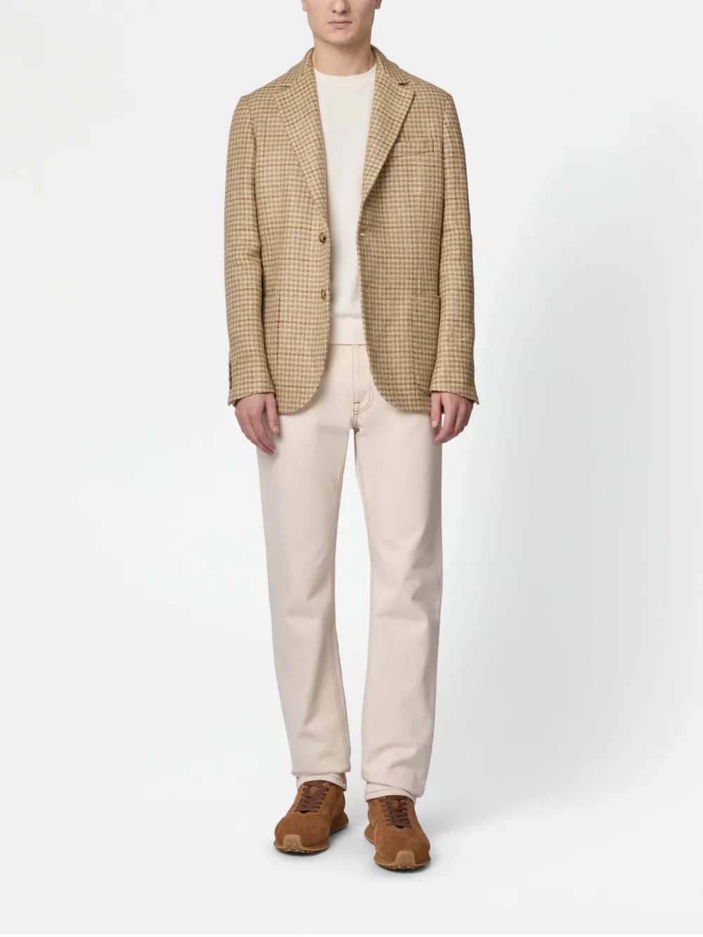 Tod's Checkered Blazer In Neutrals