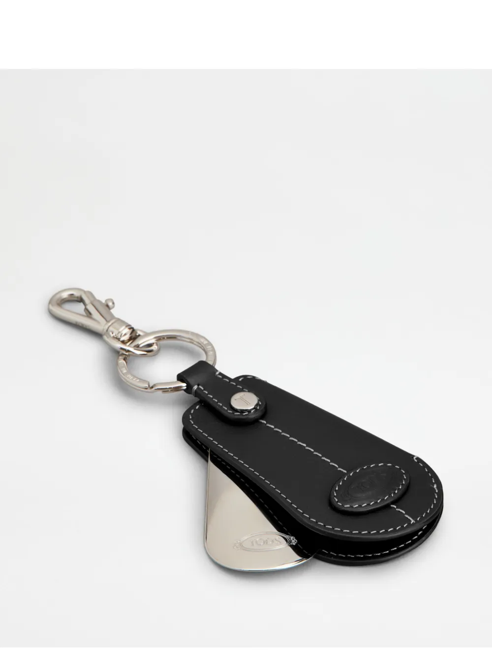 Tod's Leather Keyring With Shoehorn In Black