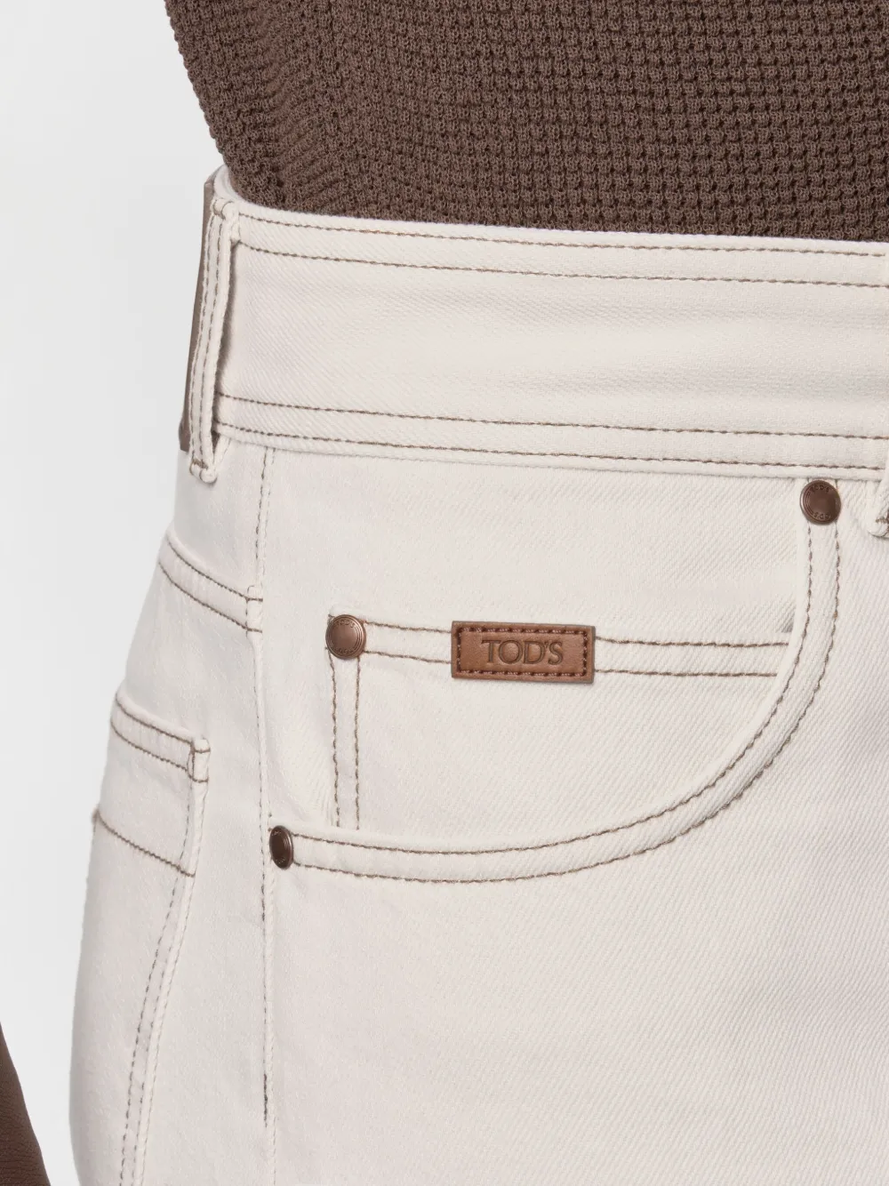 Tod's Relaxed Fit 5 Pocket Jeans In Neutrals