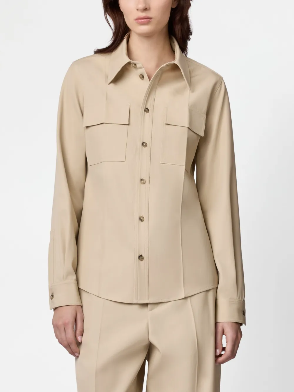 Tod's Pressed-crease Shirt In Neutrals