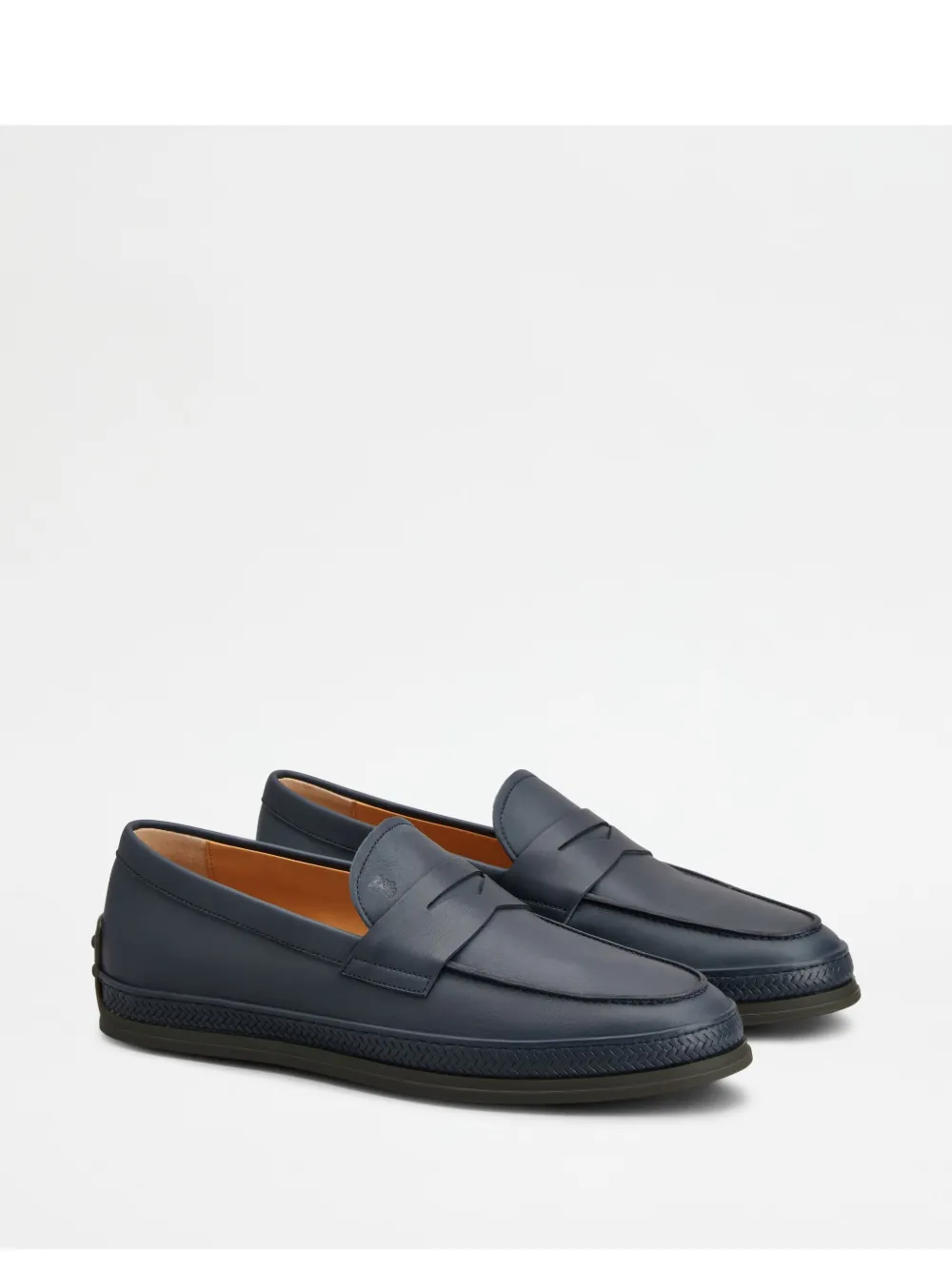 Tod's Leather Loafers In Blue