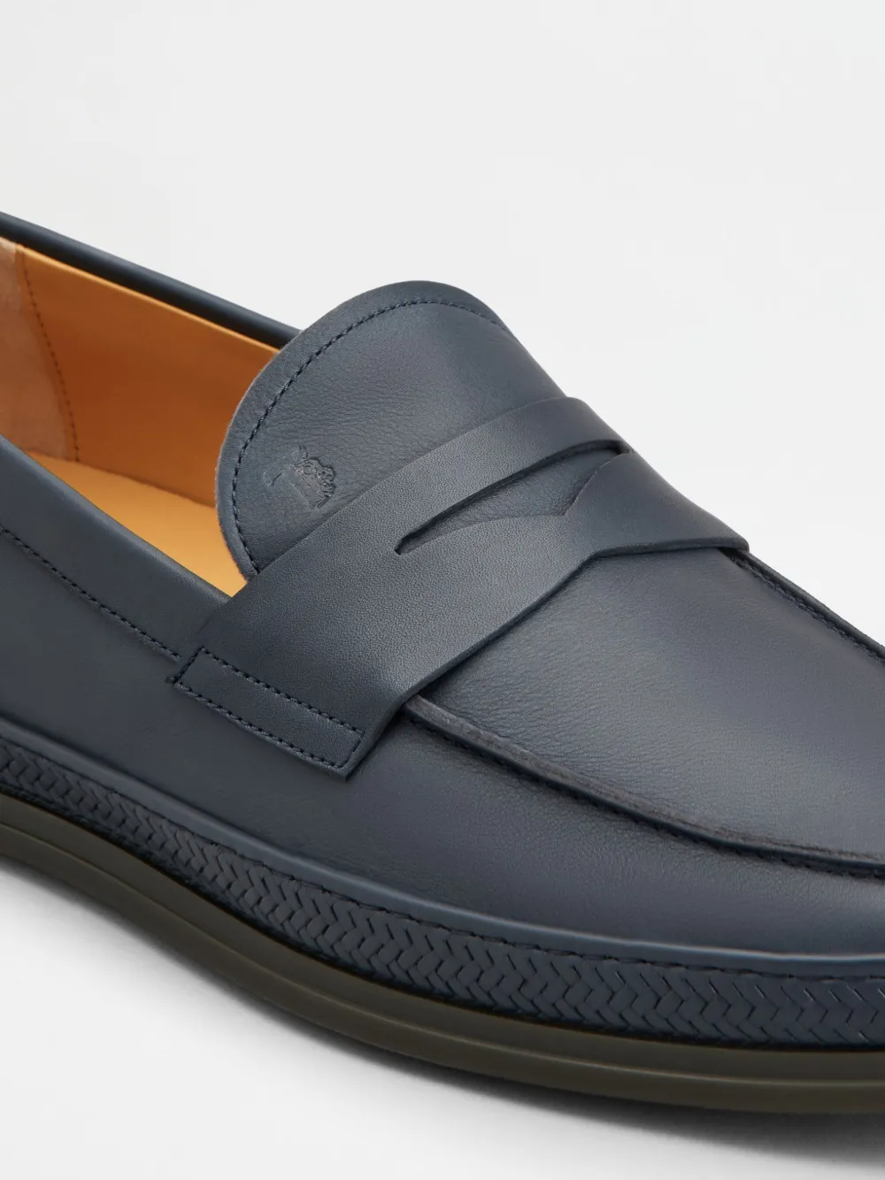 Tod's Leather Loafers In Blue