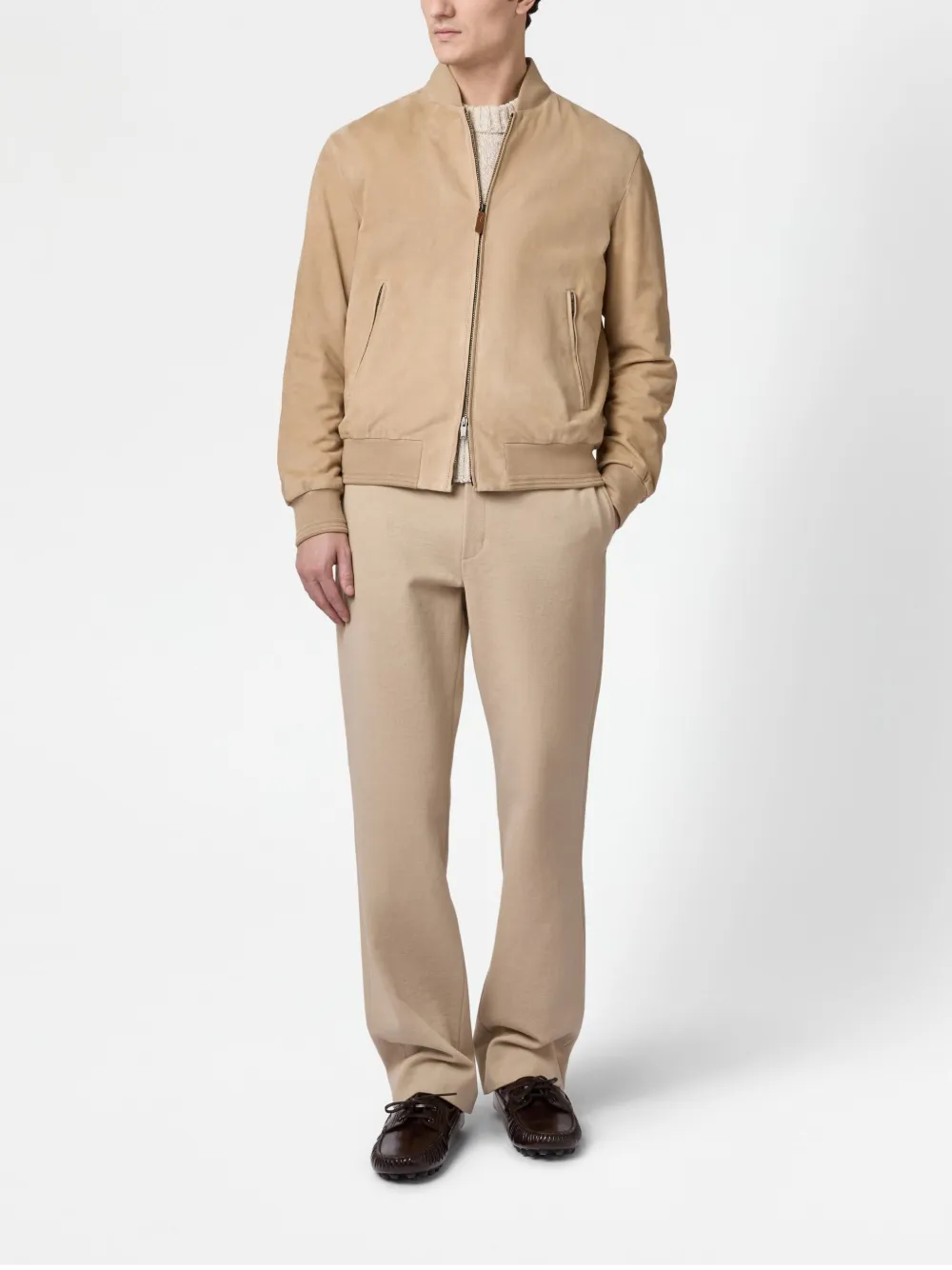 Tod's Bomber Jacket In Technical Fabric In Neutrals