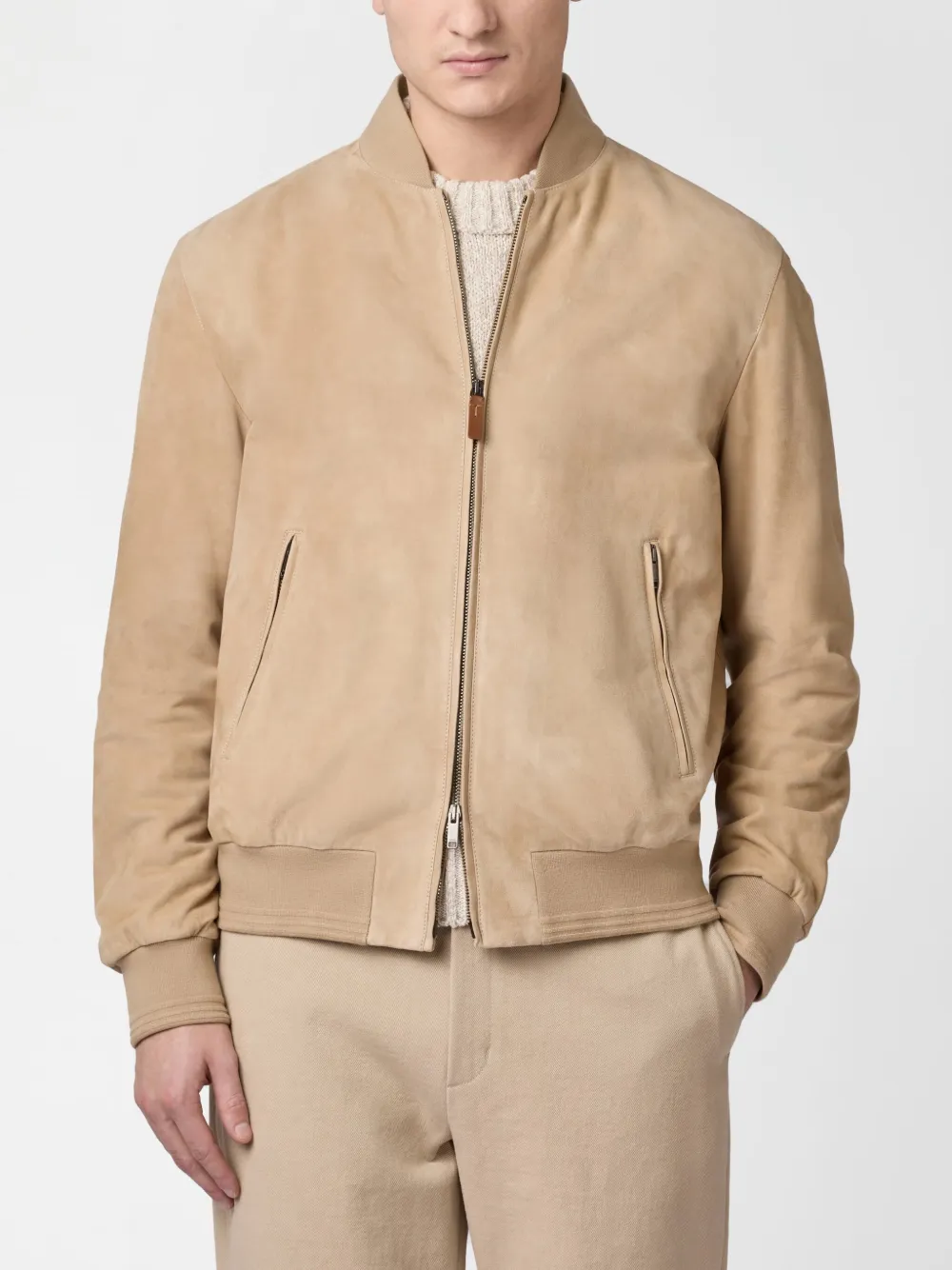 Tod's Bomber Jacket In Technical Fabric In Neutrals
