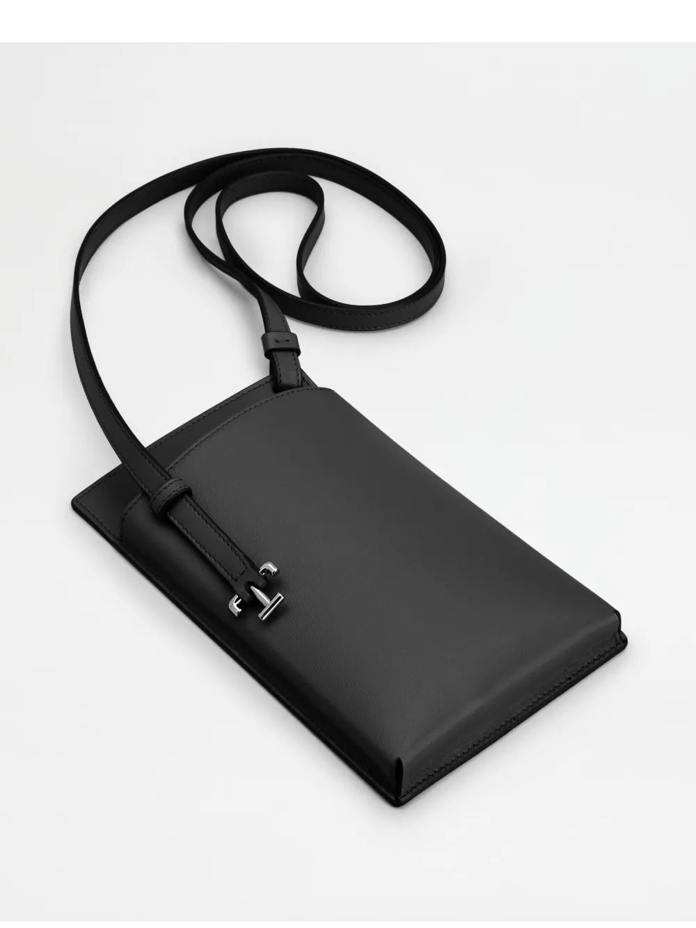 Tod's Timeless Leather Phone Pouch In Black