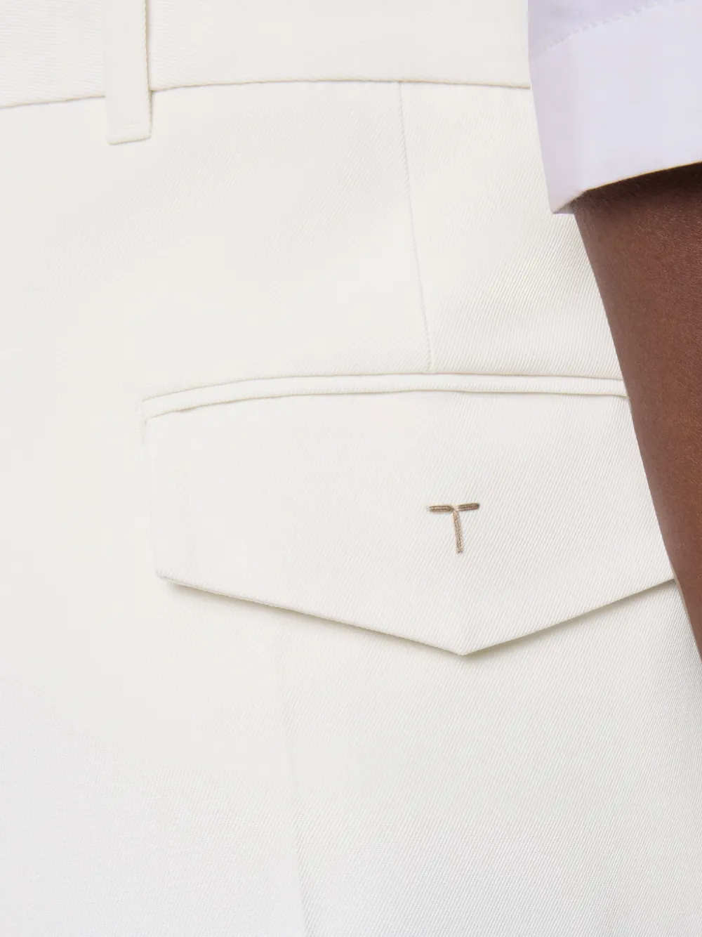 Tod's Pants In Wool Blend Gabardine In White