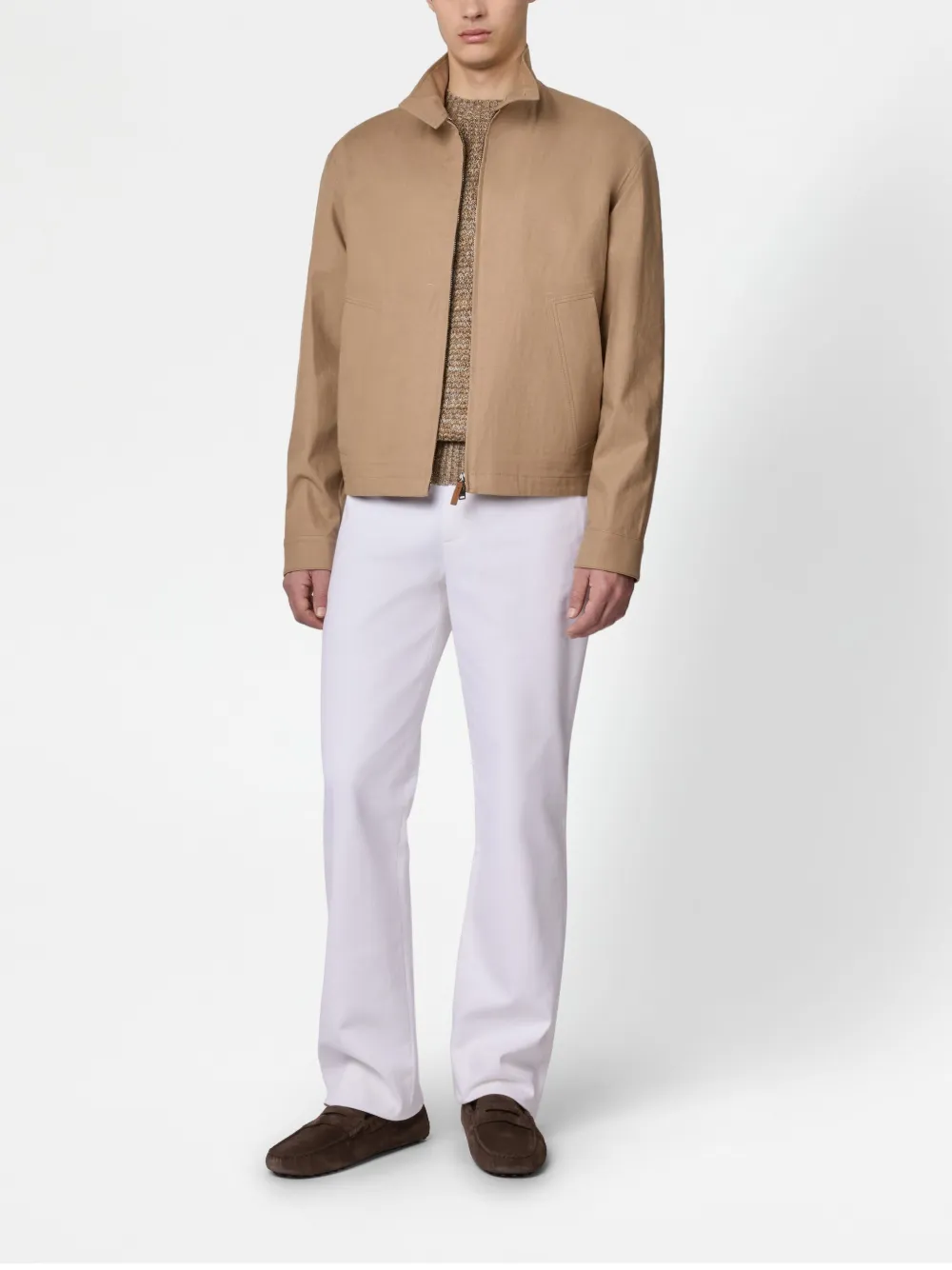 Tod's Jacket In Linen In Neutrals