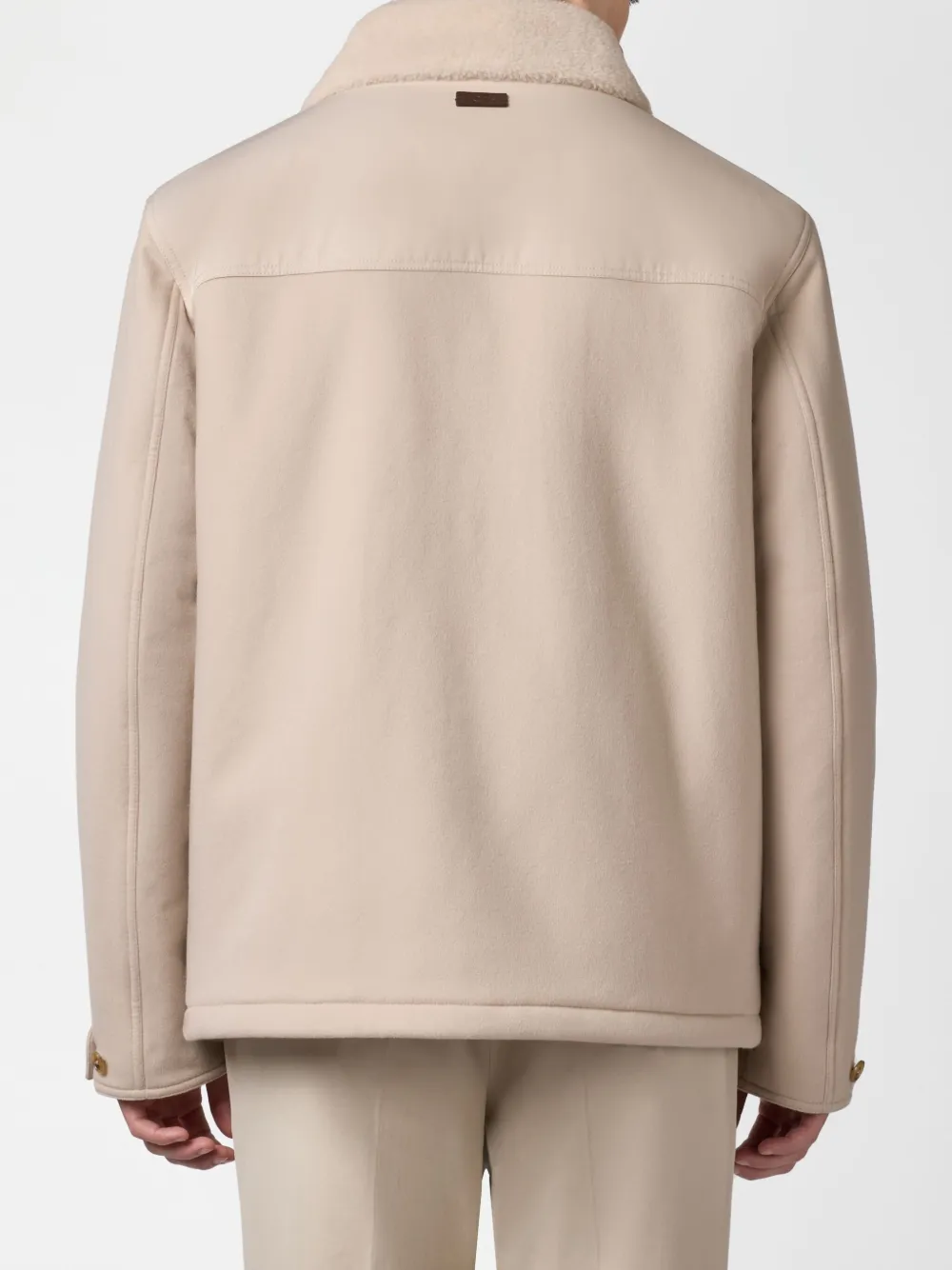 Tod's Caban In T15 Wool Drap In Neutrals