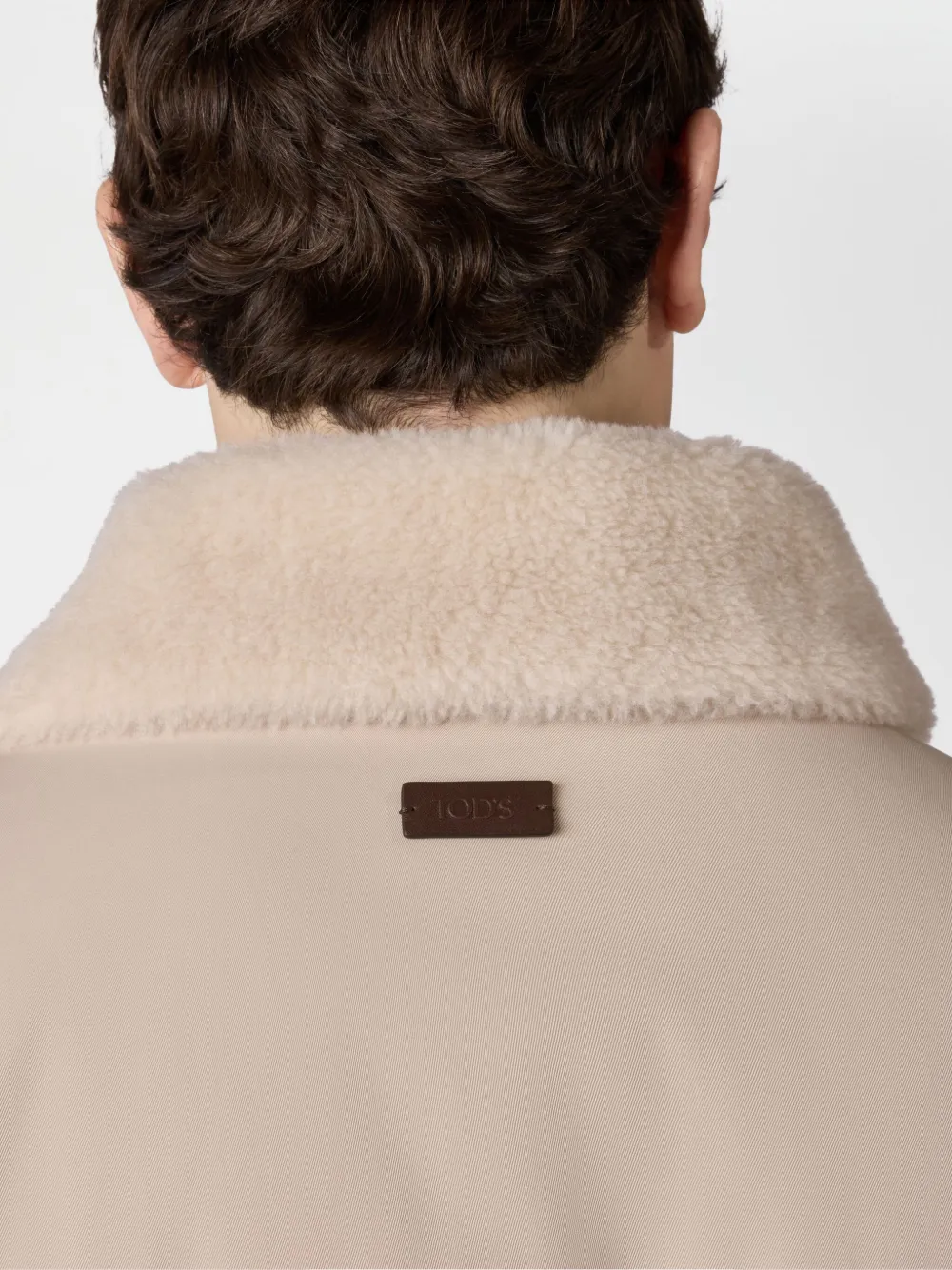 Tod's Caban In T15 Wool Drap In Neutrals