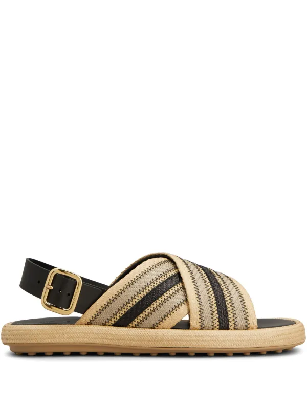 Tod's two-tone Woven Sandals Neutrals FARFETCH VN