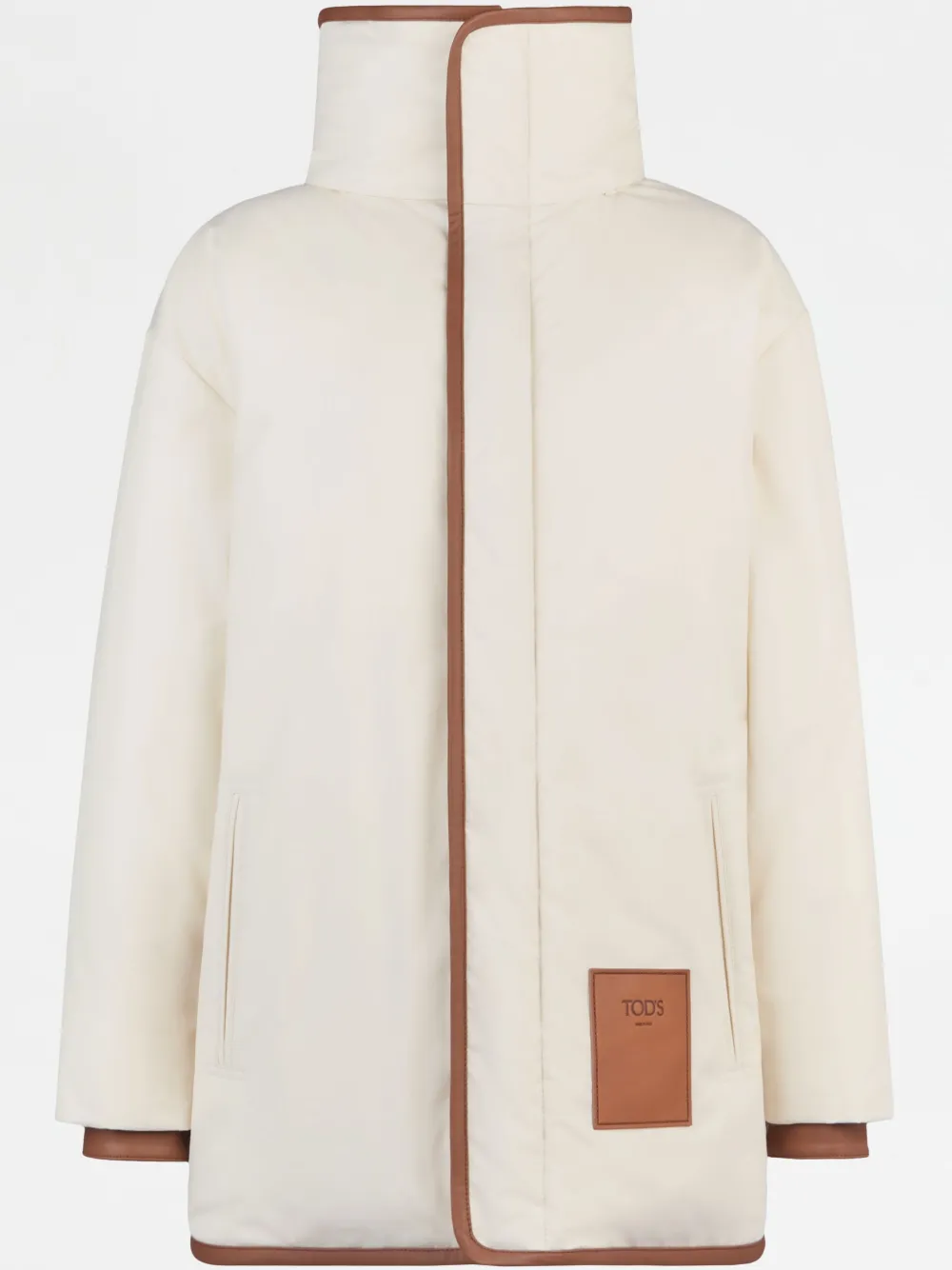 Tod's Logo-patch Coat In Neutrals