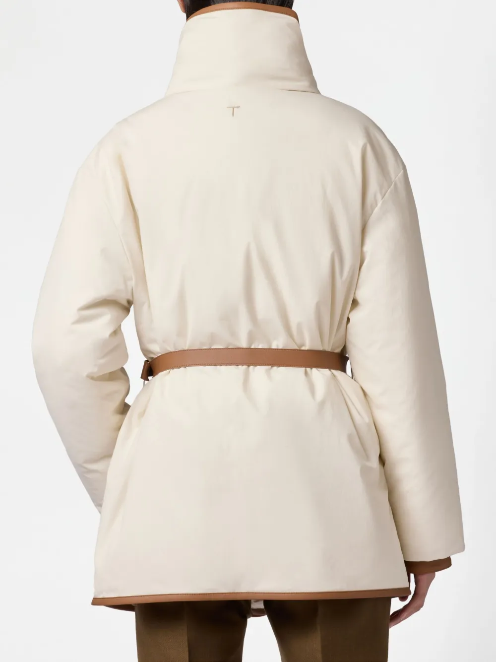 Tod's Logo-patch Coat In Neutrals
