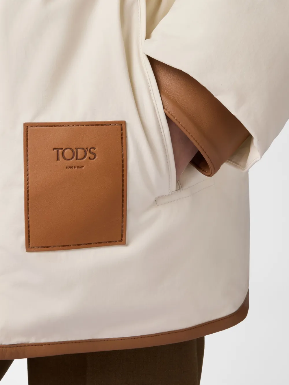 Tod's Logo-patch Coat In Neutrals