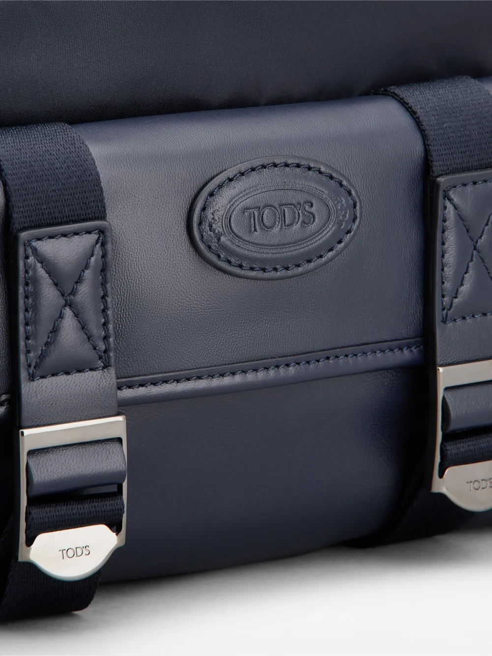 Tod's Leather Messenger Bag In Blue