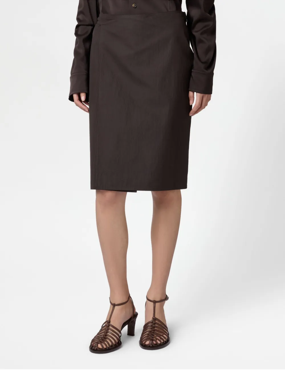 Tod's Belted Midi Skirt In Brown