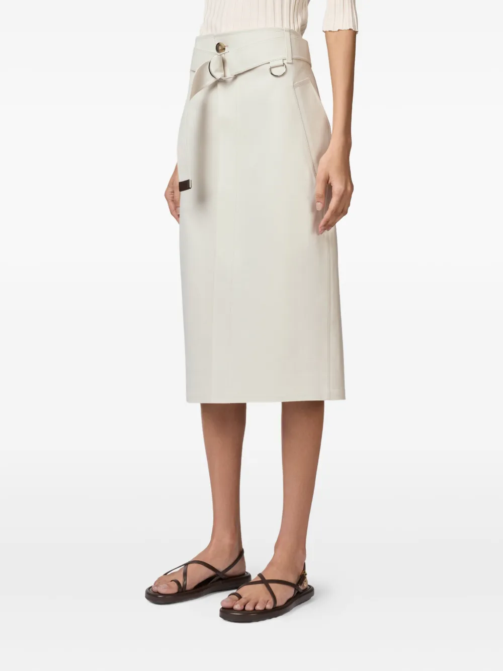TOD'S BELTED MIDI SKIRT