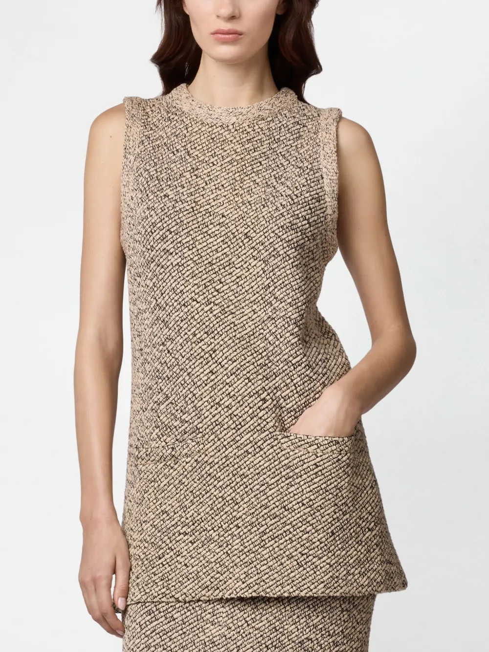 Tod's Top In Mouliné Knit In Neutrals