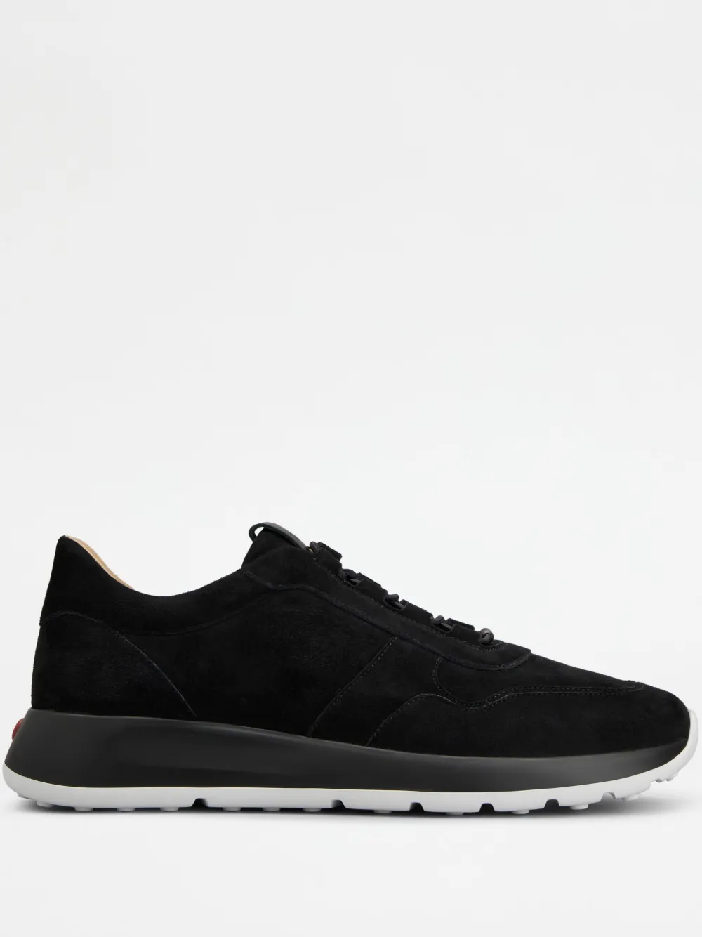 Tod's Suede Sneakers Low Profile Rubber Sole In Black