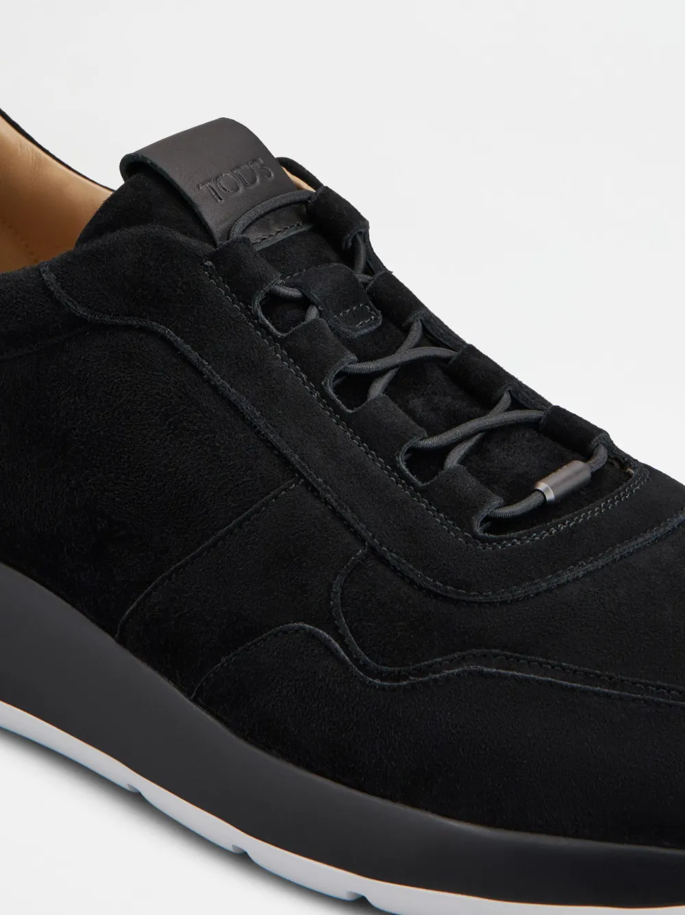 Tod's Suede Sneakers Low Profile Rubber Sole In Black