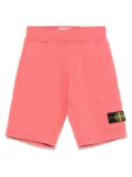 Stone Island Junior Compass-motif track shorts - Pink