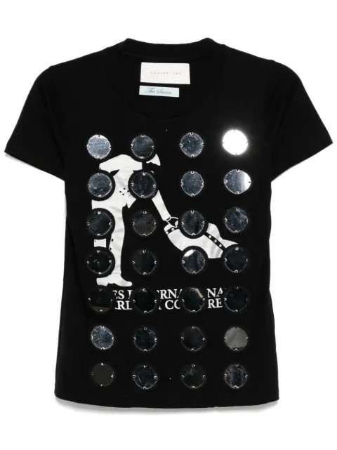 Conner Ives playera con bordado The Reconstituted Mirror Disc