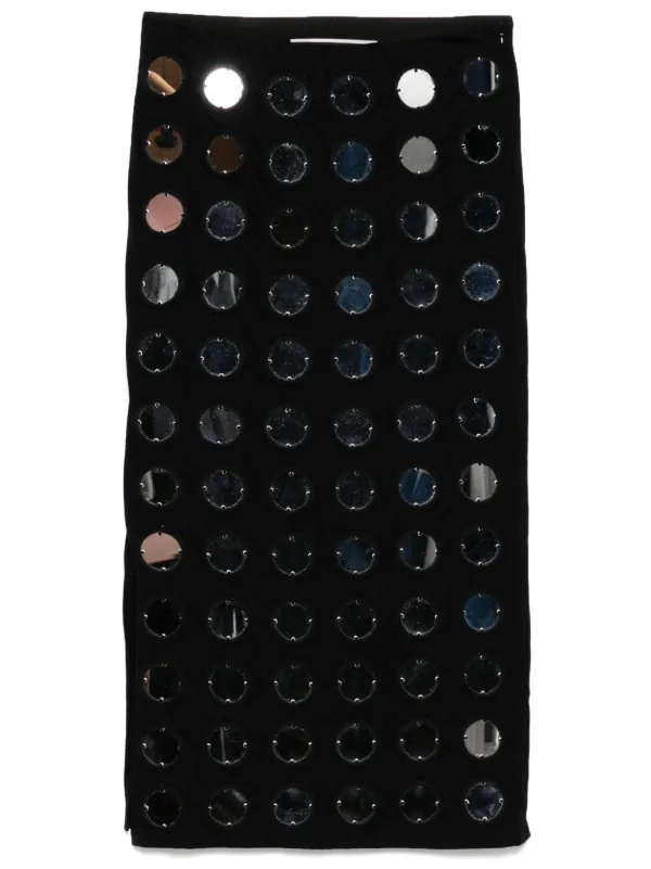 Conner Ives The Reconstituted Mirror Disc Embroidery Skirt in Black