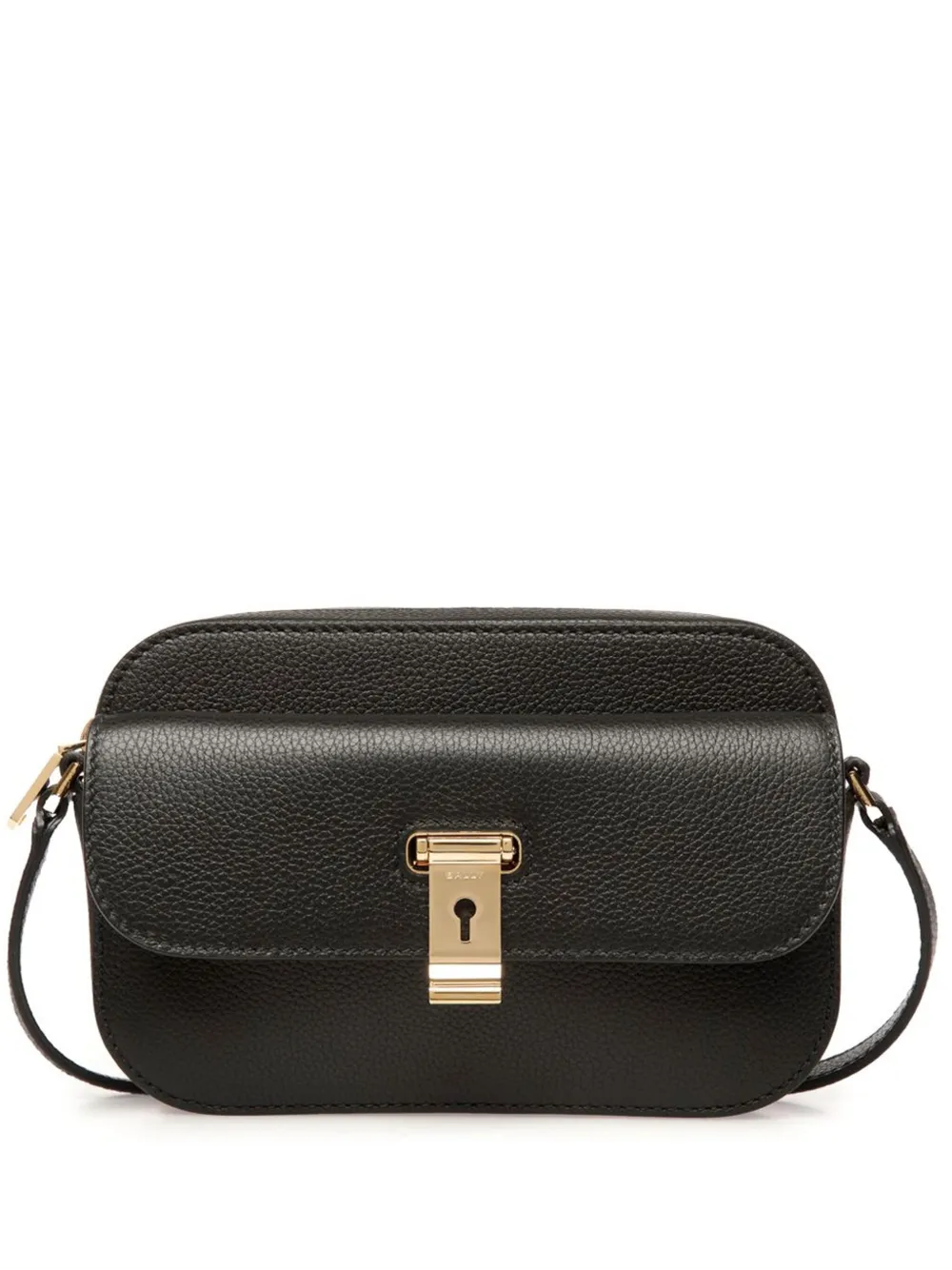 Bally Small Lock Me Crossbody Bag In Black