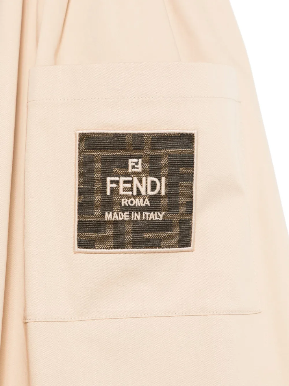 Fendi Kids Rok met logopatch Beige
