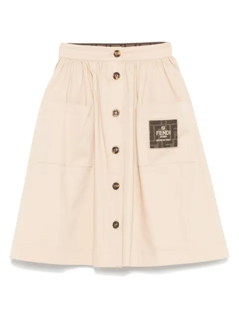 Fendi Kids logo-patch skirt