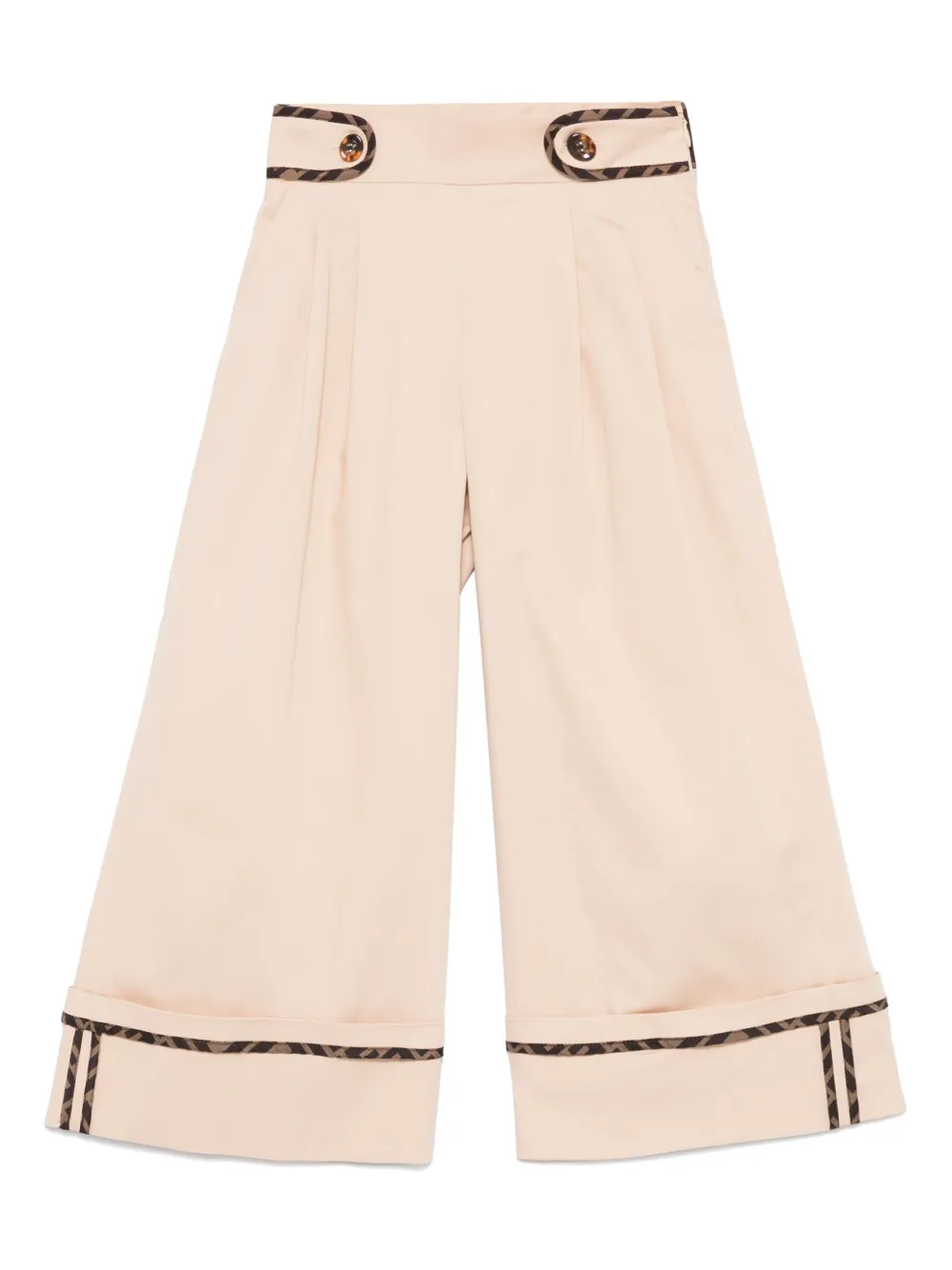 Fendi Kids Broek met logoband Beige