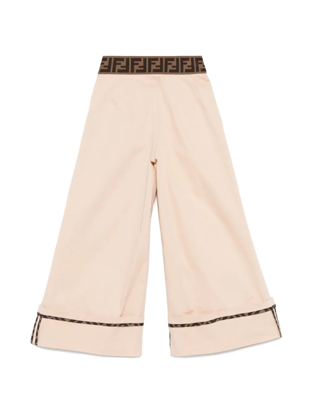 Fendi Kids Broek met logoband Beige