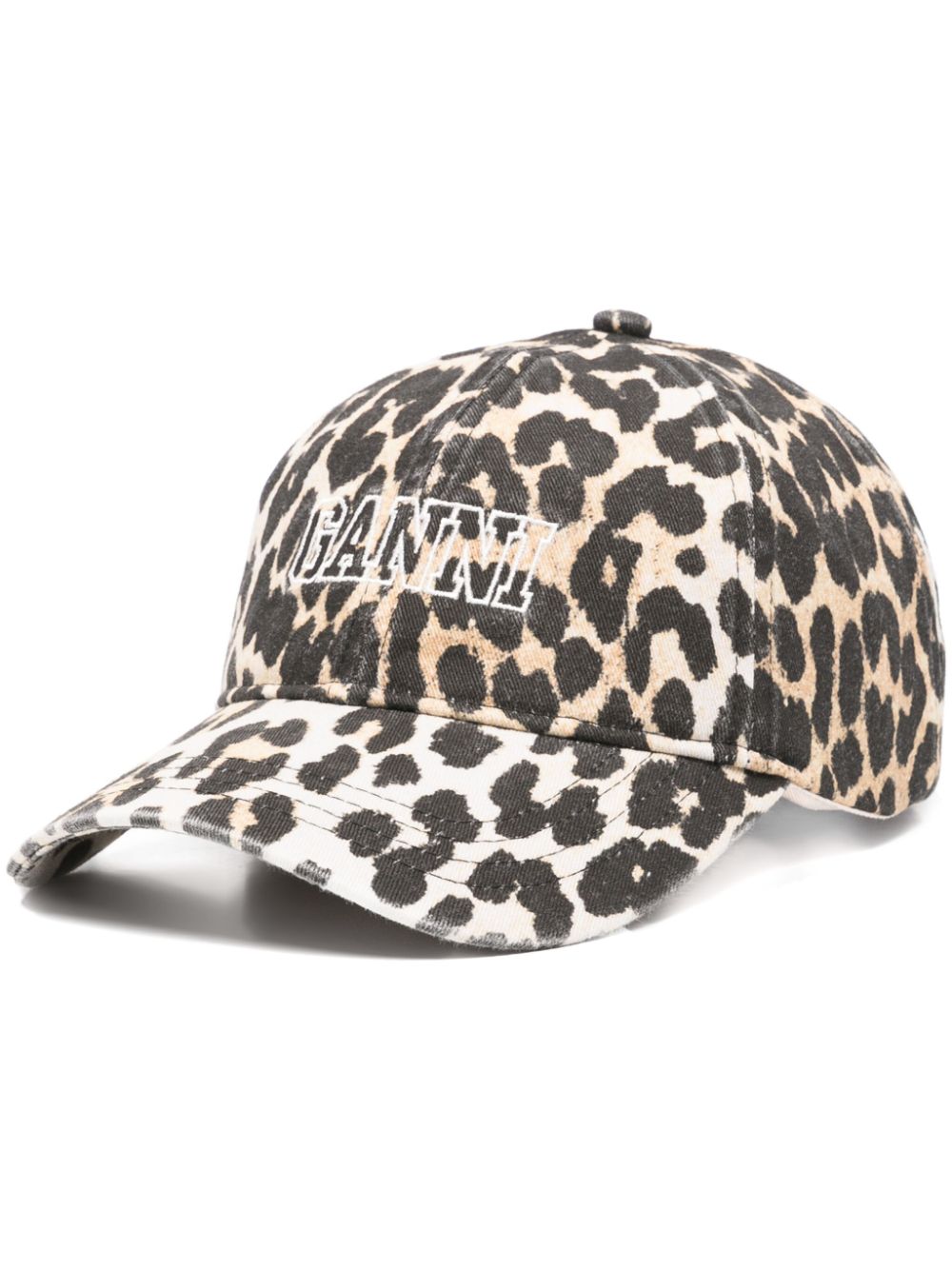 GANNI leopard-print baseball cap - Neutrals